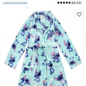 Disney Stitch Kids Pajama Robe - Aqua and Pink